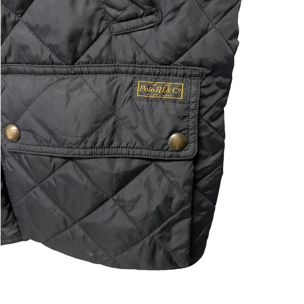 Polo‎ Ralph Lauren Quilted Vest Mens M Black Casual Hunting Gorpcore Prep Luxury